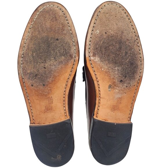 Allen Edmunds Stoughton Men\'s size 8.5E Brown Leather Kiltie Tassel Loafer shoes main image 8